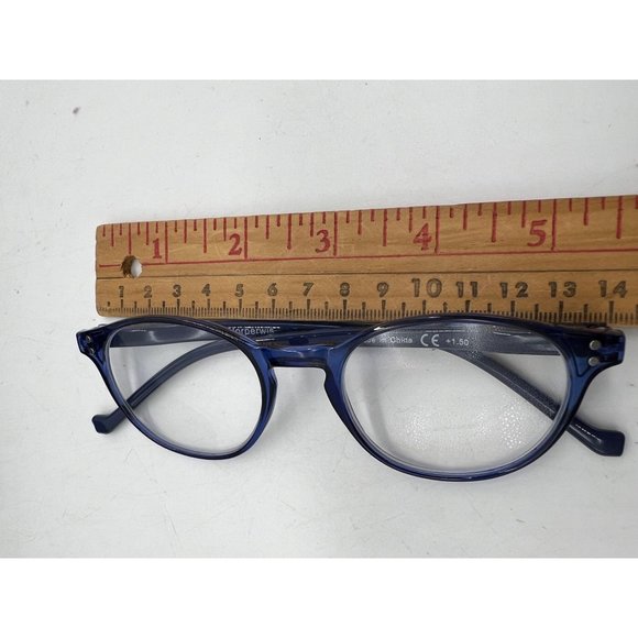 Norperwis Womens Reading Fashion Glasses Blue  +1.50 Round Frame - Picture 9 of 12